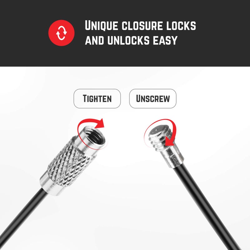 Silipac Wire Keychain Cable Rings â€“ Twist-Lock 6.3" (16 cm), 2mm â€“ Car Keyring, Luggage Tag & ID Tag Loop Stainless Steel - Image 4